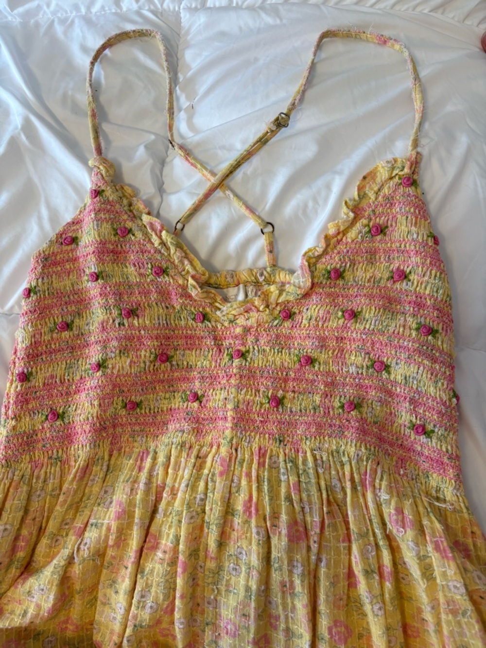 LoveShackFancy Fleur Smocked Canyon Dress | Size small